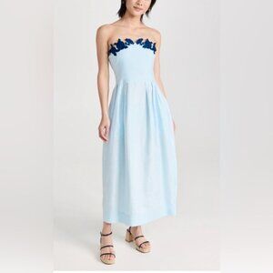 Fanm Mon Light Blue Midi Dress